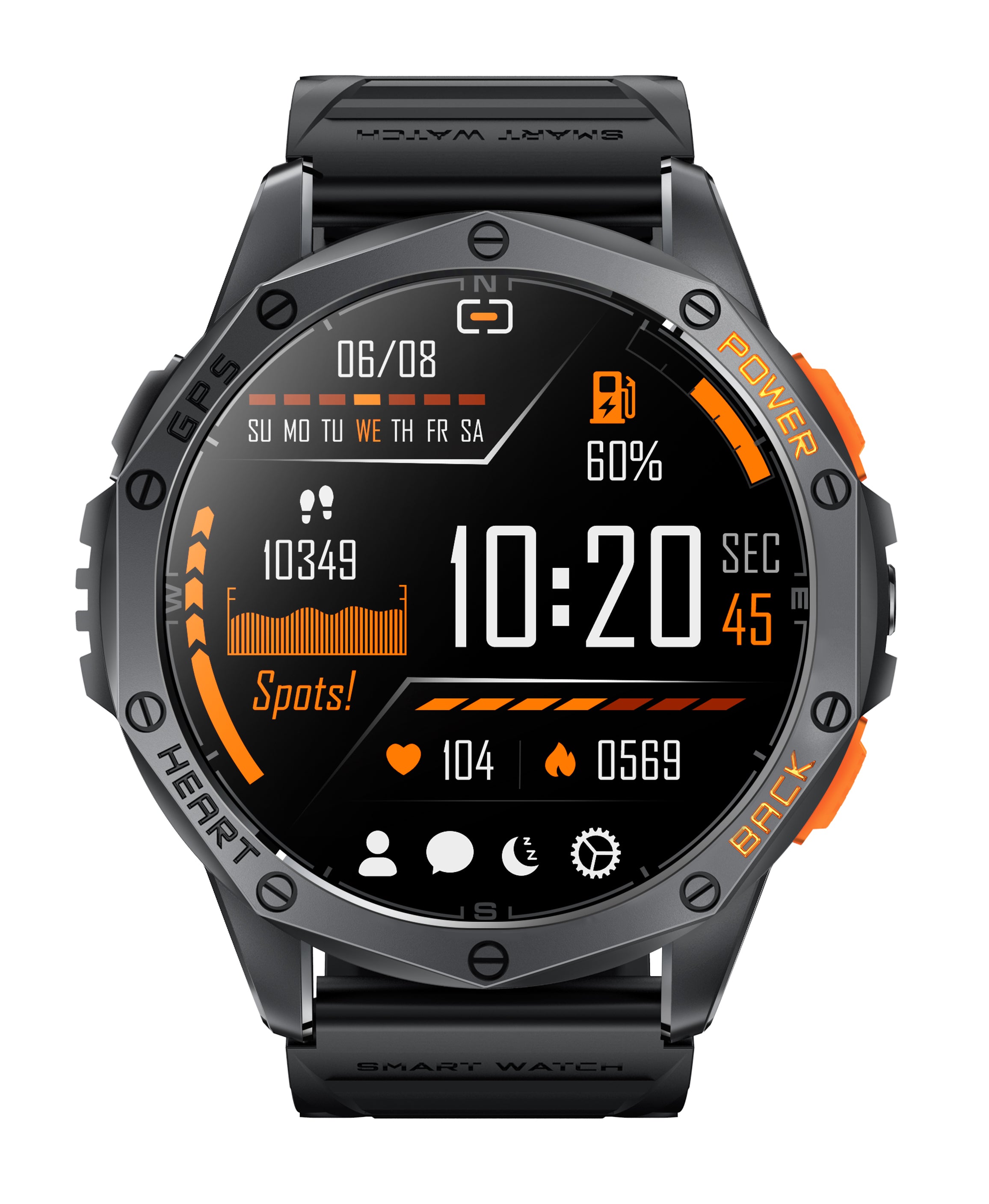 tri tek pro black smart watch for running
