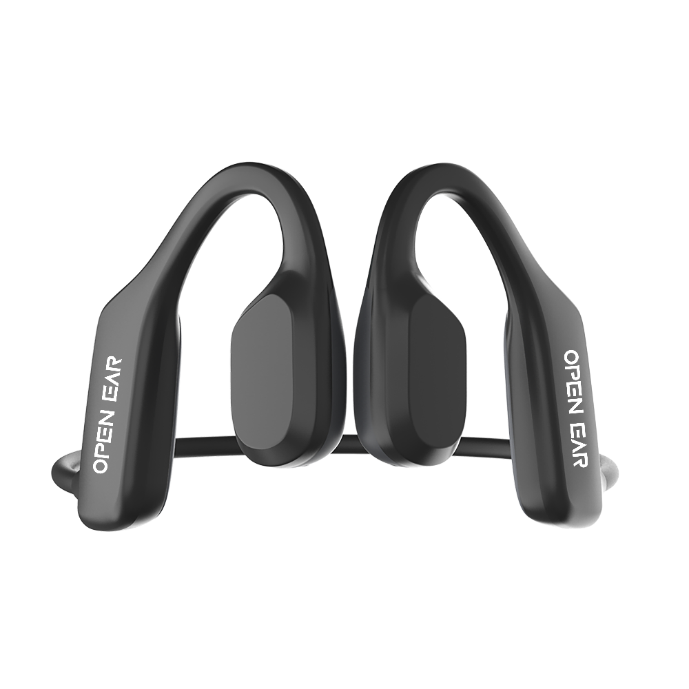 tri tek pro bone conduction head phones front view black