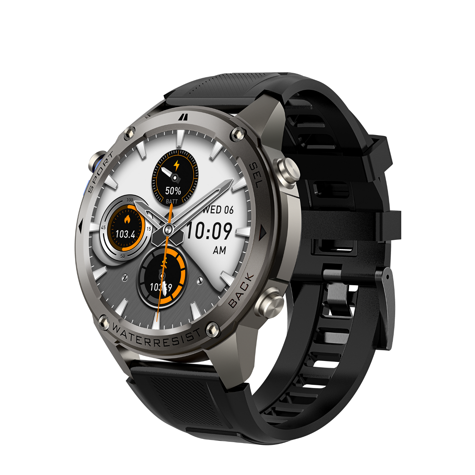 black and silver gps smart watch
