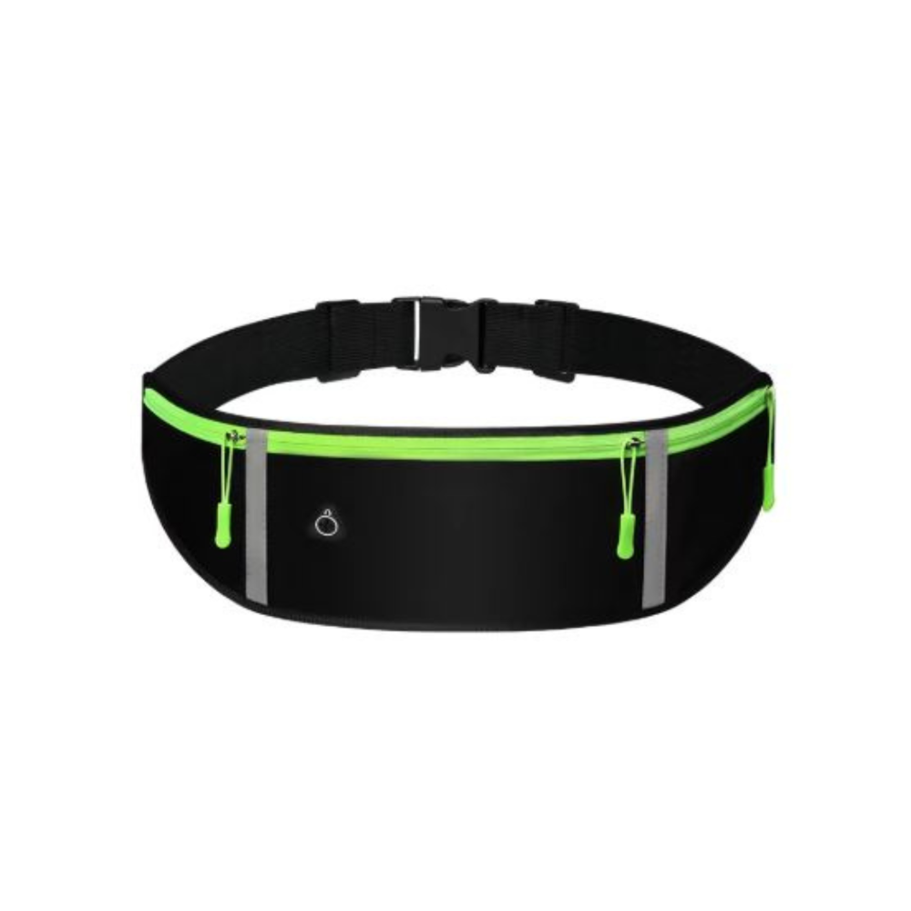sports pocket belt black with green edge