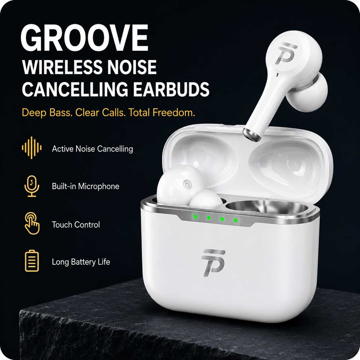 Groove Wireless Noise Cancelling Earbuds